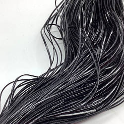 Шнур шкірозамінник м'який поліуретан 2х1,5 мм 1 м Чорний