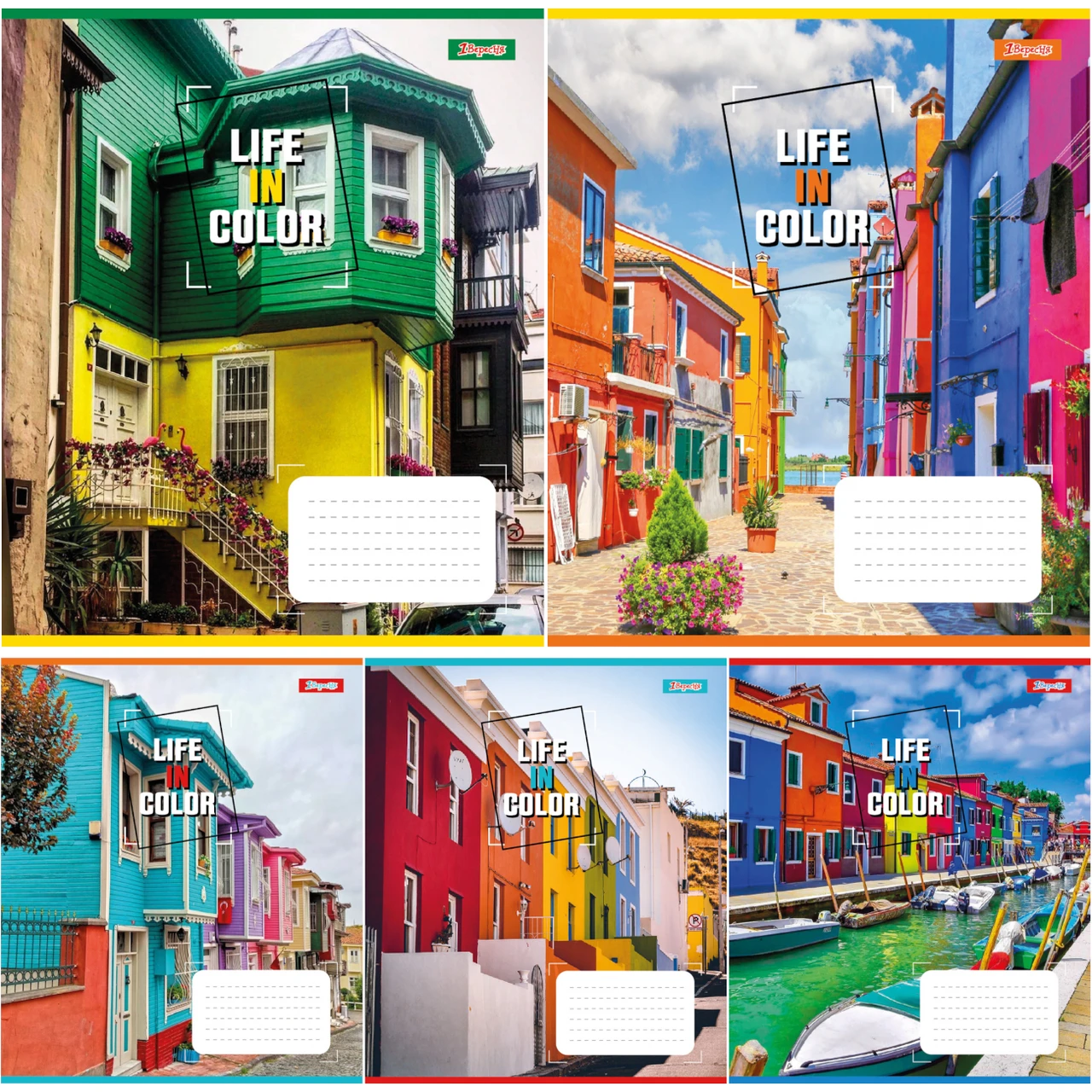 Зошит шкільний (А5, 24 аркуші, в клітинку) 1Вересня Life in colors 767279