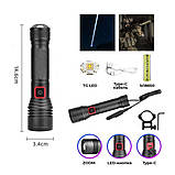 Ліхтар ручний акумуляторний Rablex RB288 TG LED 1x18650 з виносною кнопкою Type-C Black (7_00956), фото 2