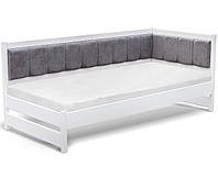 Кутове односпальне ліжко Лілі 90х200 біла ліва, кут Г, дерев'яна для дітей і підлітків Мікс Меблі