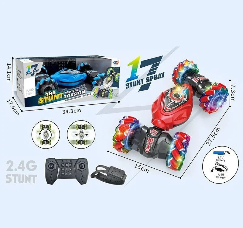 Машина на радіокеруванні (2 кольори, роликові колеса, акум. 3,7V, пульт, браслет, USB-кабель) 3688 G 135 A, фото 1