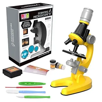 Дитячий Мікроскоп (підсвічування, скельця, пляшечки для зразків, інструменти, викрутка, інструменти) 1012 A-1