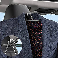 Автомобільний вішак Lesko 11569 Black для верхнього одягу на підголівник плічка 25 шт., фото 2