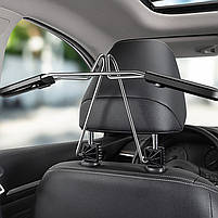 Автомобільний вішак Lesko 11569 Black для верхнього одягу на підголівник плічка 25 шт., фото 3