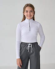 2197біл Білий гольф-водолазка для дівчинки, рубчик тм BossKids розмір 134 см