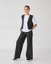 2196 см Чорний костюм-брайда-літак і штани для дівчинки, смужка тм BossKids розмір 146 см