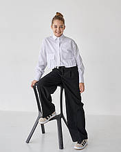 Біла укорочена сорочка для дівчинки тм Bosskids