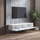 Тумба на стену під ТВ антрацит (сіра) з білим фасадом 180*30*41 см, фото 2