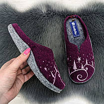 Жіночі кімнатні капці фетрові для ламінату Inblu сливові 4230, фото 3