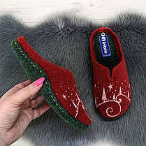 Жіночі кімнатні капці фетрові для ламінату Inblu червоні 4230, фото 4