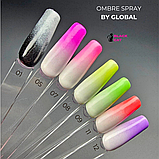 Спрей омбре пудра для дизайну нігтів омбре, градієнт білий Global Fashion 10грм 01, фото 2