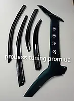 Дефлекторы окон + дефлектор капота (ветровики+ мухобойка) Шевроле Авео 3 кузов Т-250 акриловые