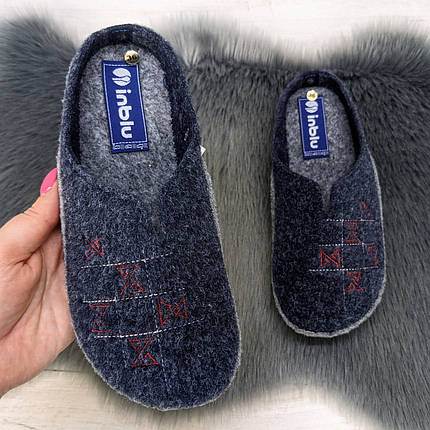 Капці жіночі кімнатні фетрові для ламінату Inblu сині 4278, фото 1