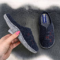 Капці жіночі кімнатні фетрові для ламінату Inblu сині 4278, фото 4