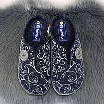 Капці жіночі кімнатні фетрові для ламінату Inblu сині 4279, фото 2