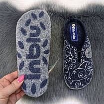 Капці жіночі кімнатні фетрові для ламінату Inblu сині 4279, фото 4