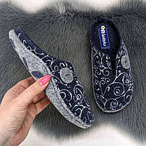 Капці жіночі кімнатні фетрові для ламінату Inblu сині 4279, фото 5