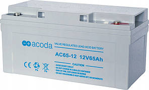 Акумулятор AGM Acoda AC65-12 (12V, 65Ah) для ДБЖ та котлів, Тяговий AGM акумулятор на 1000 циклів
