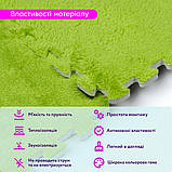 Підлога-пазл плюшевий 30х30х1см Салатовий (D) SW-00002094, фото 4