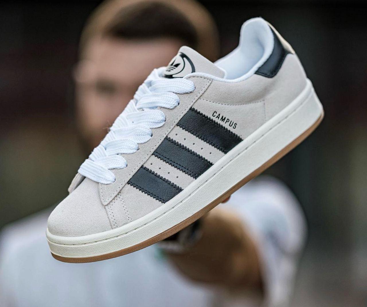 Чоловічі кросівки Adidas Campus 00s Beige Black Gum Адідас Кампус бежеві замша демисезон