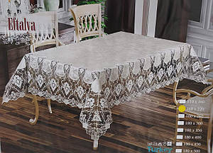 Скатертина бархатна «Eftalya» з мереживом 160*220 см