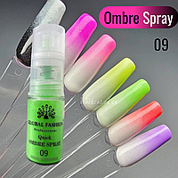 Спрей омбре пудра для дизайну нігтів омбре, градієнт зелений, салатовийGlobal Fashion 10грм 09