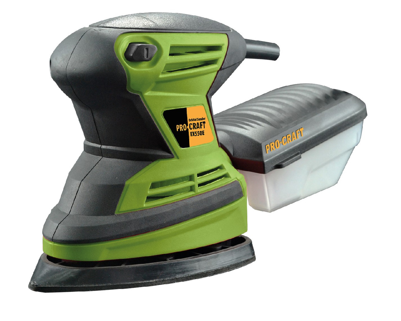 Ексцентрик Procraft EX550E, 200 Вт, 15000 об/хв, 26000 коливань/хв, платформа 140х140х80 мм, на липучку.