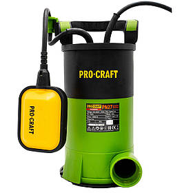Дренажно-фекальний насос Procraft PN27, потужність 750 Вт, продуктивність 14000 л/год, напір 8 м, IPX8