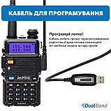 Комплект Рація Baofeng UV-5R UHF/VHF, 5 Вт, Li-ion 1800 маг + USB кабель PL2303 + чохол Mirkit, фото 5