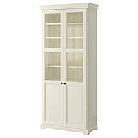 LIATORP Шкаф книжный со стеклянными дверьми, белый 190.287.54