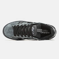Чоловічі кросівки Adidas Originals Campus Dark Grey Black Адідас Кампус сірі замшеві демісезон, фото 4