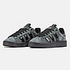 Чоловічі кросівки Adidas Originals Campus Dark Grey Black Адідас Кампус сірі замшеві демісезон, фото 7