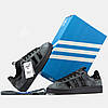Чоловічі кросівки Adidas Originals Campus Dark Grey Black Адідас Кампус сірі замшеві демісезон, фото 9