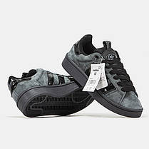 Чоловічі кросівки Adidas Originals Campus Dark Grey Black Адідас Кампус сірі замшеві демісезон, фото 3