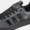 Чоловічі кросівки Adidas Originals Campus Dark Grey Black Адідас Кампус сірі замшеві демісезон, фото 10