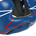 Шолом боксерський шкіряний з повним захистом Zelart Pro Training 9353 розмір S Blue, фото 6