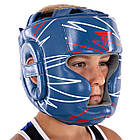 Шолом боксерський шкіряний з повним захистом Zelart Pro Training 9353 розмір S Blue, фото 7