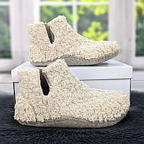 Тапочки чуні жіночі Inblu хутряні високі для ламінату бежеві 4544, фото 3