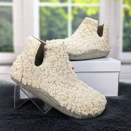 Тапочки чуні жіночі Inblu хутряні високі для ламінату бежеві 4544, фото 1