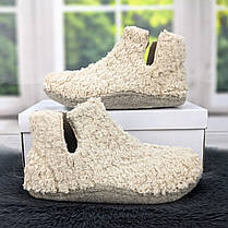 Тапочки чуні жіночі Inblu хутряні високі для ламінату бежеві 4544, фото 2