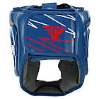 Шолом боксерський шкіряний з повним захистом Zelart Pro Training 9353 розмір L Blue, фото 4