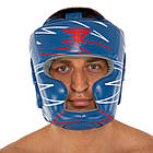 Шолом боксерський шкіряний з повним захистом Zelart Pro Training 9353 розмір L Blue, фото 7