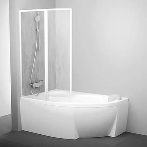 Штора для ванної VSK2 ROSA II 150х170 см L біла тоноване скло
