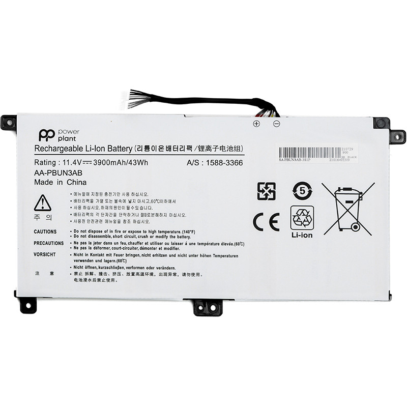 Акумулятор для ноутбуків SAMSUNG Notebook 5 NP530E5M (AA-PBUN3AB) 11.4V 3900mAh
