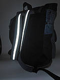 Джинсовий рюкзак зі світло-коричневою шкірою, фото 4