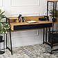 Стіл письмовий на чорному металокаркасі Cass 120х47.5 см дуб з висувними шухлядами в стилі лофт, фото 2
