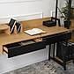 Стіл письмовий на чорному металокаркасі Cass 120х47.5 см дуб з висувними шухлядами в стилі лофт, фото 5