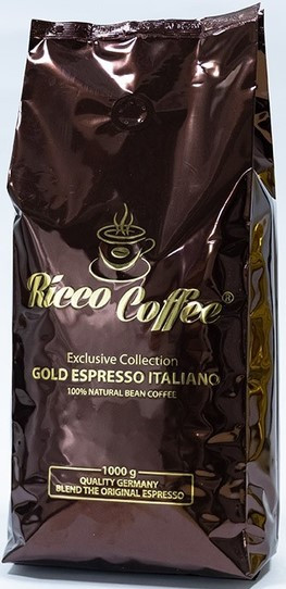Кава в зернах Ricco Coffee Gold Espresso Italiano 1000г 30/70 Україна