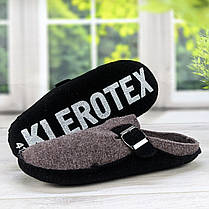 Тапочки чоловічі Klerotex кімнатні фетрові для ламінату коричневі 3784, фото 3
