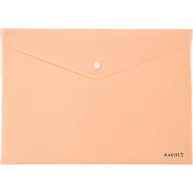Папка-конверт на кнопці для документів А4, Axent Pastelini персикова